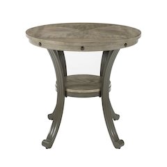 Franklin Metal and Wood Round Side Table Pewter