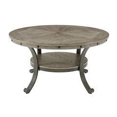 Franklin Metal and Wood Round Coffee Table Pewter