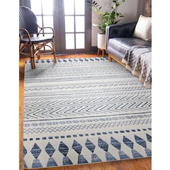 Outdoor Washable Marco Ivory & Blue 5' X7', Rug