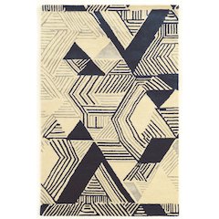 Aspire Wool Hatch Ivory & Navy 2x3, Rug