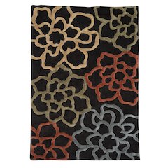 TrioOpenFlwrsChocolate&Pumpkin 5x7, Rug