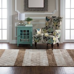 Evolution DamaskStripe Beige&Brown 5x7.6, Rug