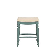 Marino Blue Backless Counter Stool with Solid Wood Frame and Foam Seat