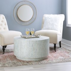 Perrin Capiz Coffee Table Blue