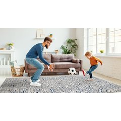 Outdoor Washable Ormond Smoke & Blue 7' X 9', Rug