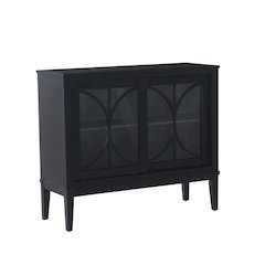 Monroe Wood 2 Sliding Door Accent Cabinet Midnight Blue