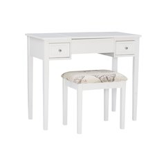 White Butterfly Vanity And Stool
