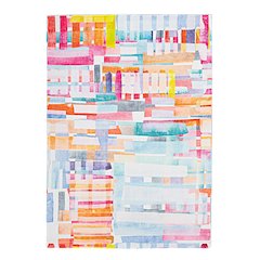 Motif Printed Faux Rabbit Swatch Pink Blue 8x10, Rug