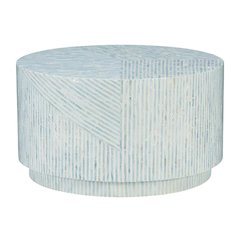 Blue wood coffee table with smooth surface and contemporary design