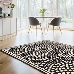Aspire Wool Scallop Navy & White 5x8, Rug