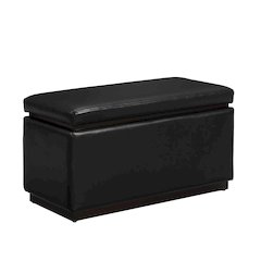 Blanche Rectangle Ottoman Black Pu