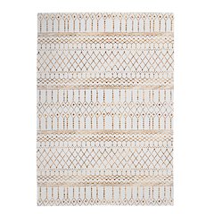 Motif Printed Faux Rabbit Minear Ivory Gold 5x7, Rug