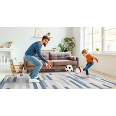 Outdoor Washable Miami Ivory & Blue 7' X 9', Rug