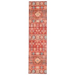 Washable Devlin Red/Ivory 2x8, Rug