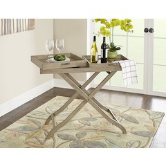 Trio Floating Beige & Blue 5x7, Rug