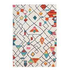 Motif Printed Faux Rabbit Roboto Ivory Multi 3x5, Rug
