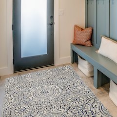 Outdoor Washable Ormond Smoke & Blue 3' X 5', Rug