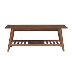 Charlotte Coffee Table With Shelf, Walnut Brown