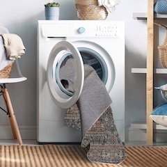 Washable Grant Teal/Ivory 5x7, Rug