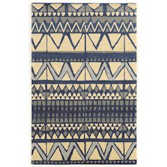 Aspire Wool Comp Ivory & Blue 5x8, Rug