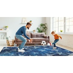 Outdoor Washable Boca Blue & Light Blue 7' X 9', Rug