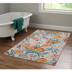 Outdoor Washable Pensacola Ivory & Orange 3' X 5', Rug