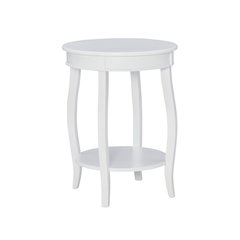 White Round Table with Shelf