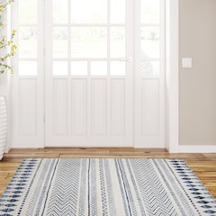 Outdoor Washable Marco Ivory & Blue 3' X 5', Rug