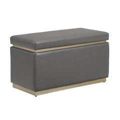 Blanche Rectangle Ottoman Grey Pu