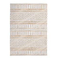 Motif Printed Faux Rabbit Minear Ivory Gold 8x10, Rug