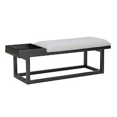 Georgia Bench with Tray Black Gray