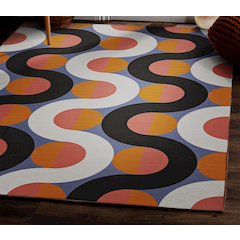 Outdoor Washable Jupiter Orange & Pink 5' X7', Rug