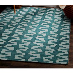 Outdoor Washable Doral Aqua & Green 5' X7', Rug