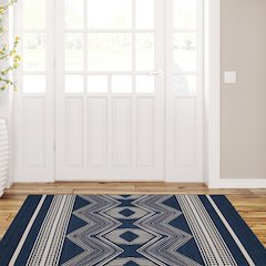 Outdoor Washable Boynton Navy & Ivory 3' X 5', Rug