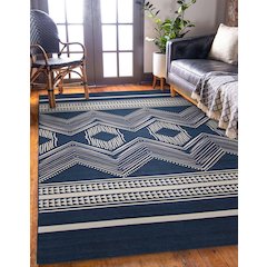 Outdoor Washable Boynton Navy & Ivory 5' X7', Rug