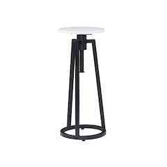Shawna Adj Drink Table Black With White Marble