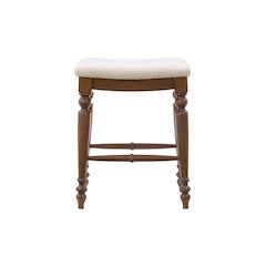 Marino 25" Backless Counter Stool, Linen/Walnut
