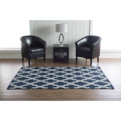 Salonika Reversible Quatrefoil Blue 5x8, Rug