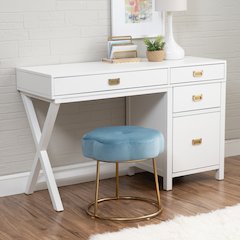 Seraphina Accent Vanity Stool, Blue