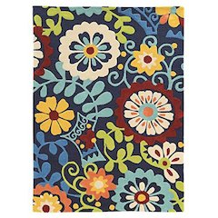 Trio Frond Navy & Blue 8x10, Rug