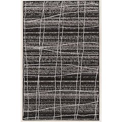 Capri Mod Plaid Black Grayy and White 4'4"x 7'4  Rug