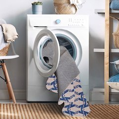 Washable Seabourne Ivory/Blue 5x7, Rug