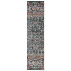 Washable Grant Teal/Ivory 2x8, Rug