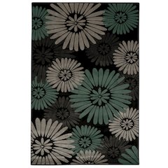 Milan Perth Black & Turquoise 8x10.4, Rug