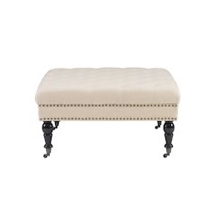 Isabelle Natural Square Tufted Ottoman