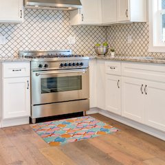 Outdoor Washable Panama Aqua & Orange 2' X 3', Rug