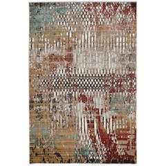 Illusions Fence Beige & Burgundy 5x8, Rug