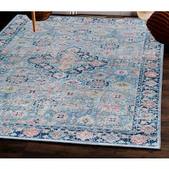 Emerald Canton Blue & Ivory 5x7, Rug