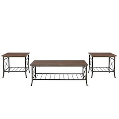 Verson 3Pc Metal Occasional Table Brown