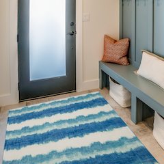 Outdoor Washable Apopka Ivory & Blue 3' X 5', Rug